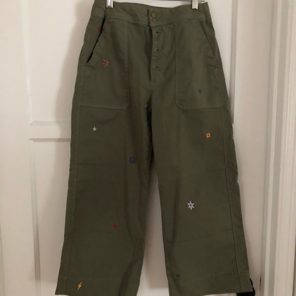 Sundry Pants - Sundry Embroidered Wide Leg Pants